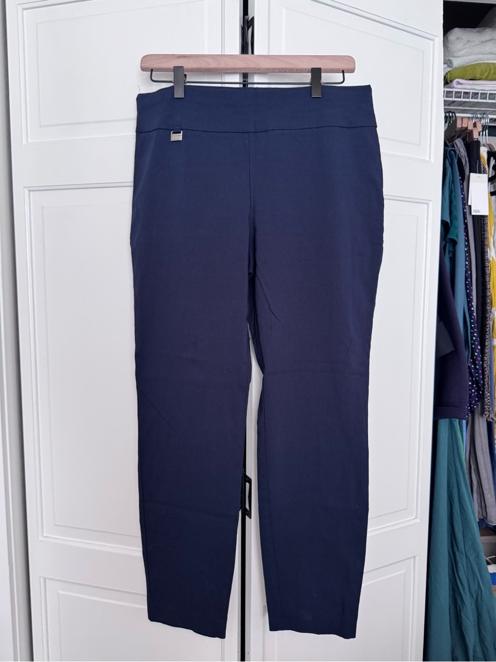 Alfani Straight-Leg Pull-On Pants in Navy